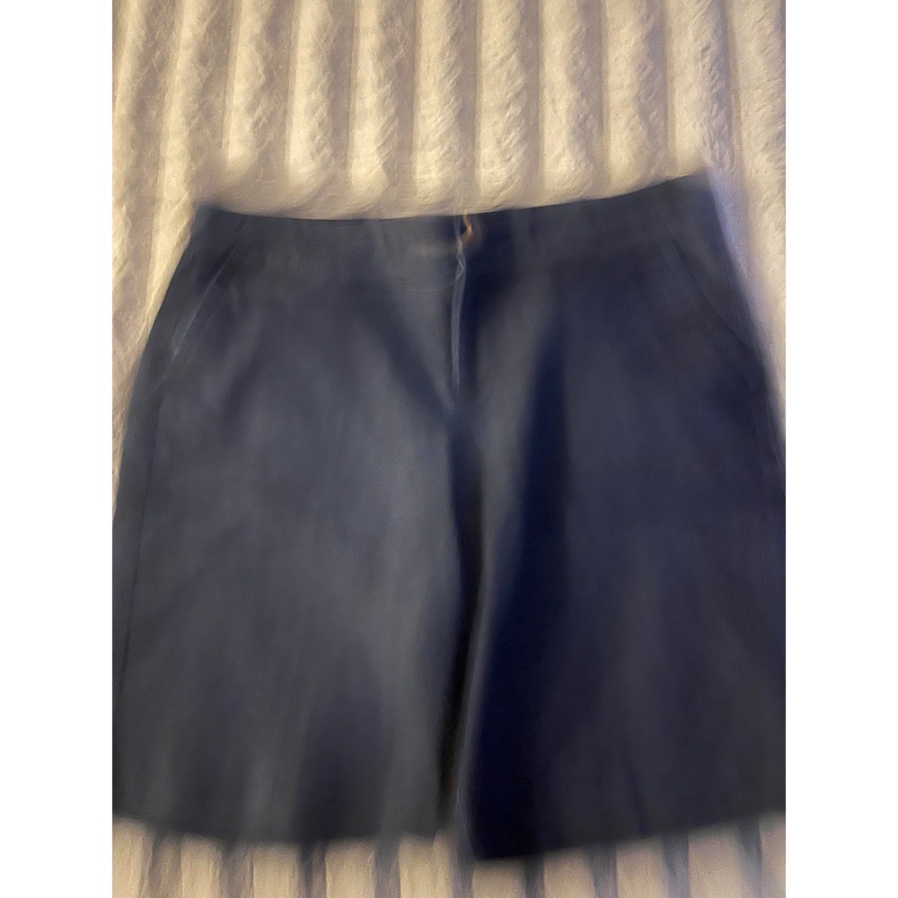 Dockers Womens Dark Wash Denim Bermuda Shorts Size 8 Navy Blue Stretch